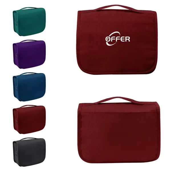 Custom Polyester 9x7.5-inch Foldable Travel Toiletry Bag with Mesh — Corporate Gift 1
