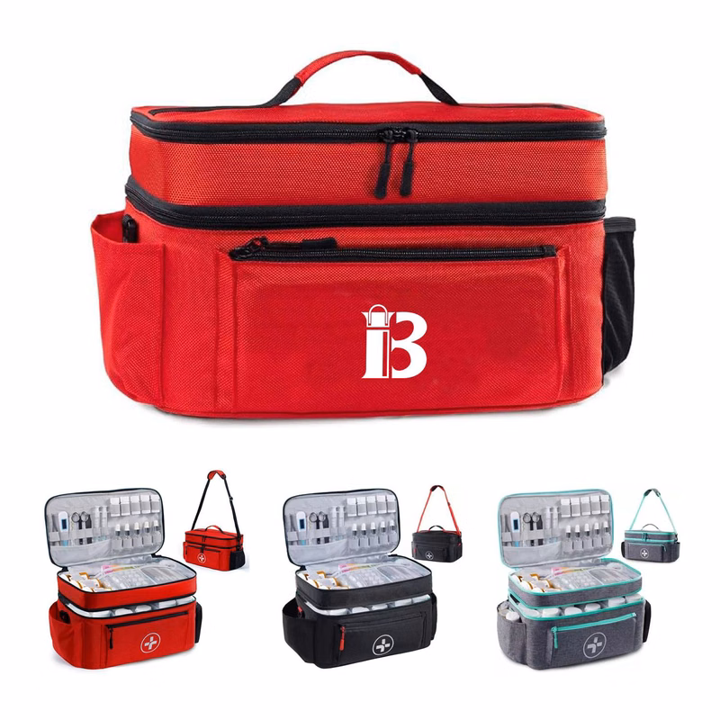 Multi-pocket medical travel bag, first aid kit.