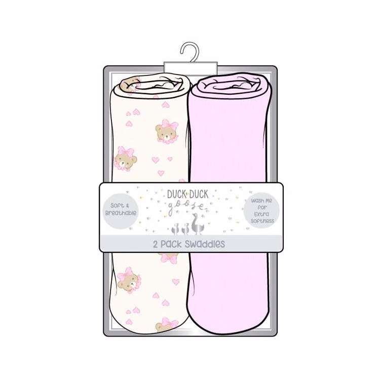 Girls Muslin Swaddles 2pk