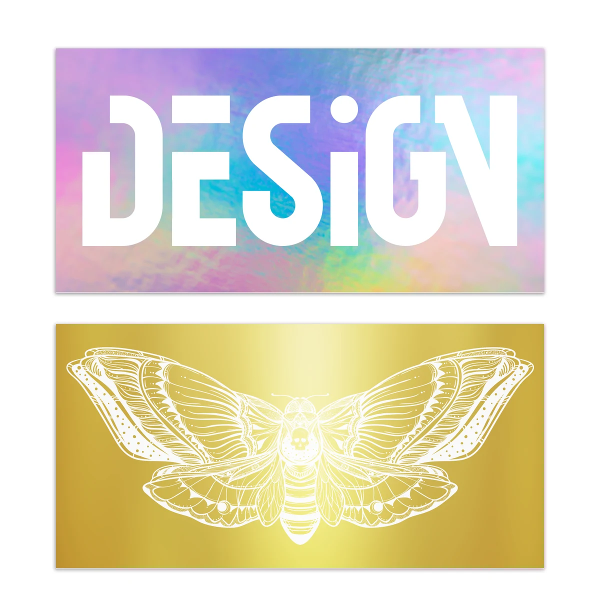 4" x 9" Rectangle Metallic Sticker 1