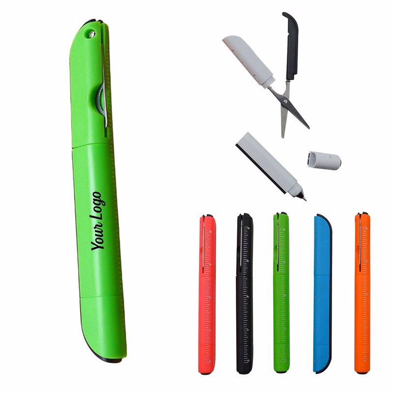 Multifunction Ruler Pen with Scissors
