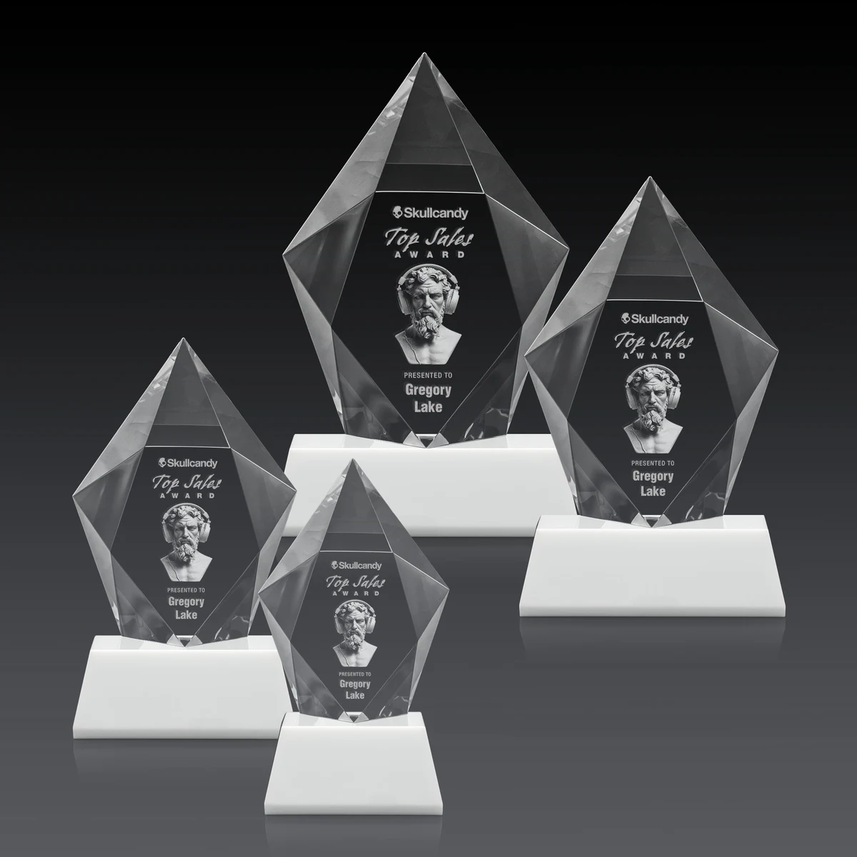 Devron 3D Award on Base - White 1
