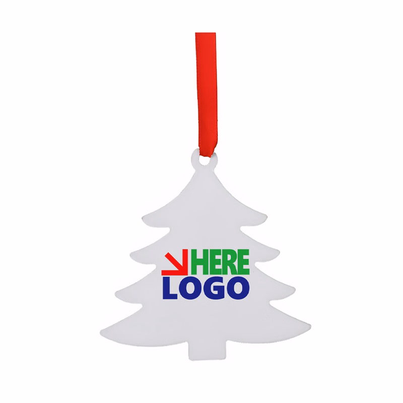 MOQ50 Personalized Aluminum Christmas Tree Hanging Ornament