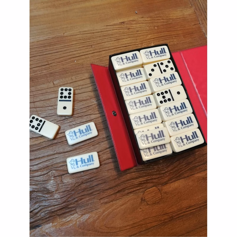 DOUBLE 9 DOMINOES IN VINYL CASE