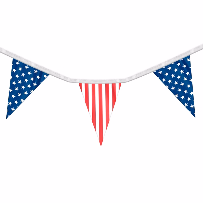 US Pennant Streamers 12" x 18"  5 Mil Plastic