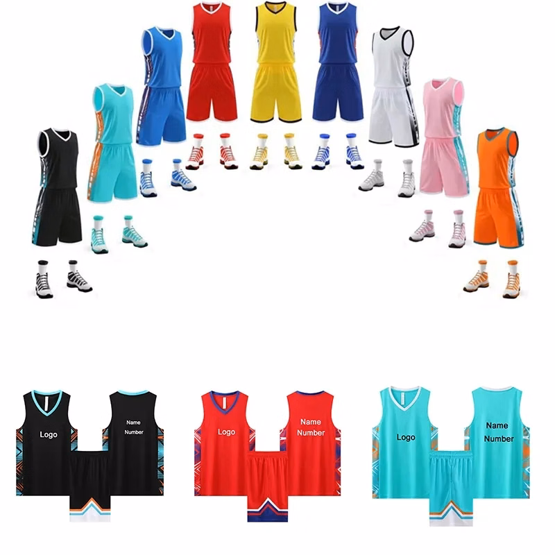 Boys Basketball Uniform V-Collar Jersey and Short