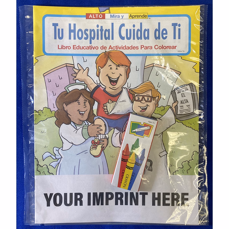 COLORING SET - Your Hospital Cares About You (Spanish) Coloring Book Fun Pack