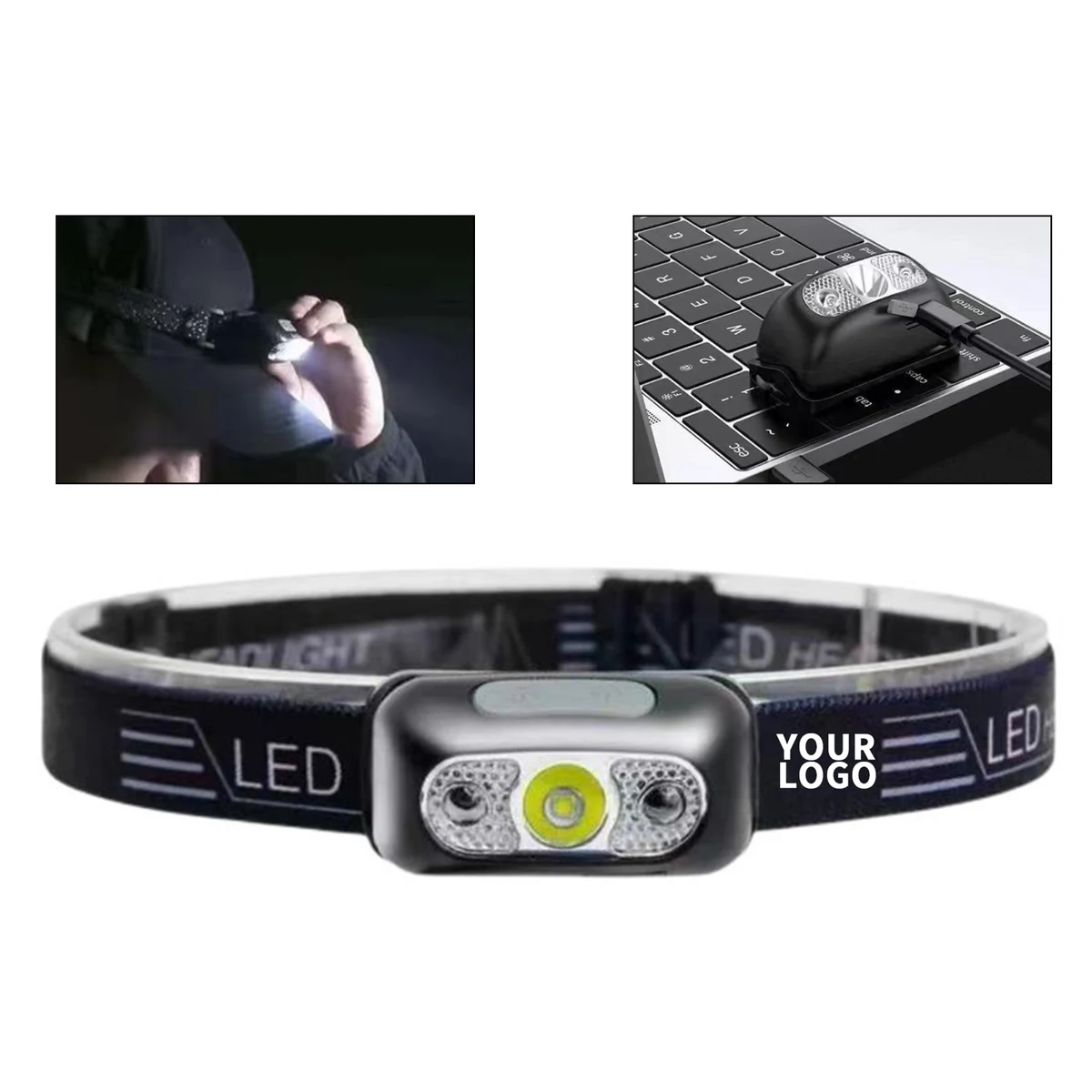 Full Color Headlamp 2.24" x 1.5" Adjustable Strap 1