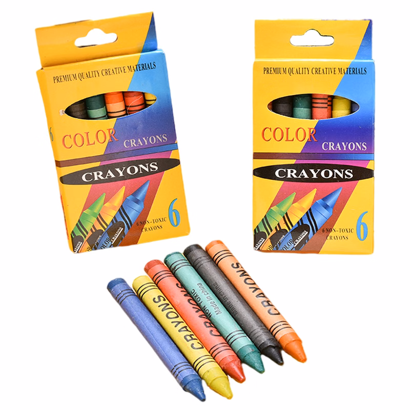 6 Pack Colorful Crayons