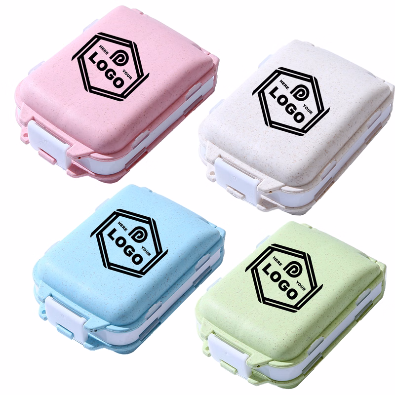 Three-layer 8-compartment pill box