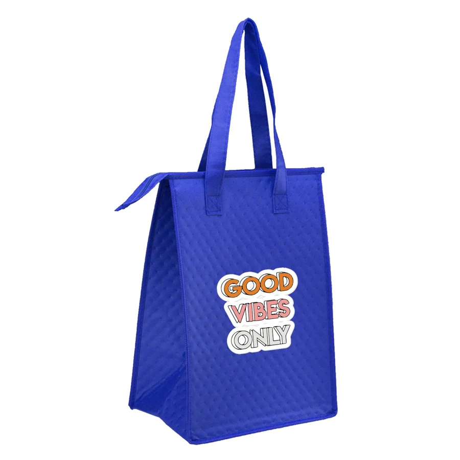Non-Woven Polypropylene Lunch Tote w/ Zipper - 9"W x 13"H x 1