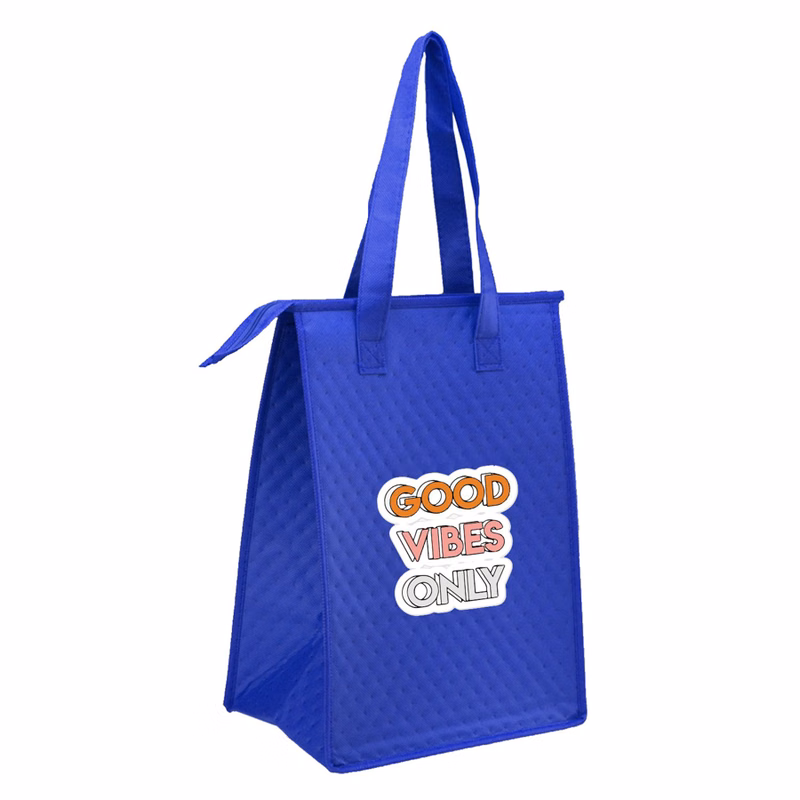 Non-Woven Polypropylene Lunch Tote w/ Zipper - 9"W x 13"H x