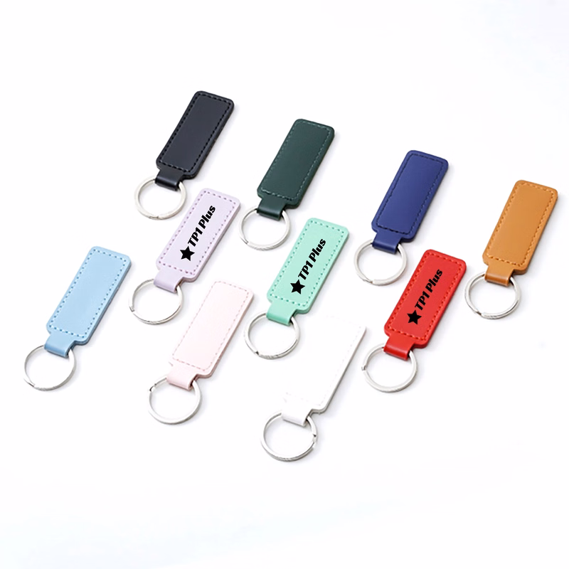 Polyurethane Leather Rectangle Key Rings