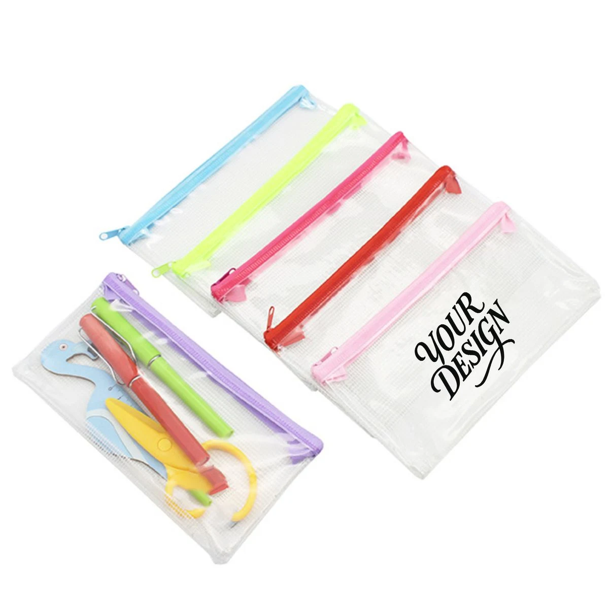 Custom Transparent Zipper Pencil Pouch 1