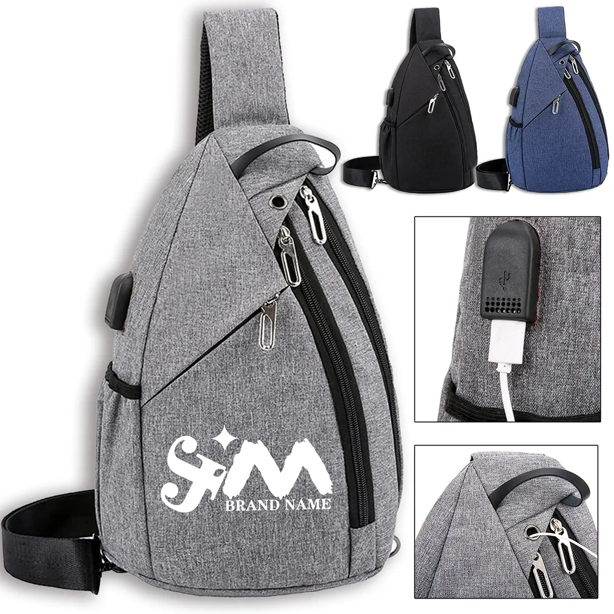Lightweight Travel Sling Bag Crossbody With USB Charging 1