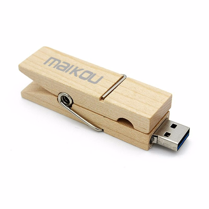 2 GB Clothespin Clip Style USB Flash Drive