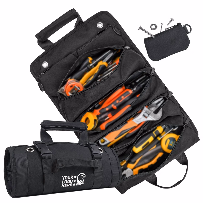 Oxford Tool Roll Bag With Detachable Storage Pouches
