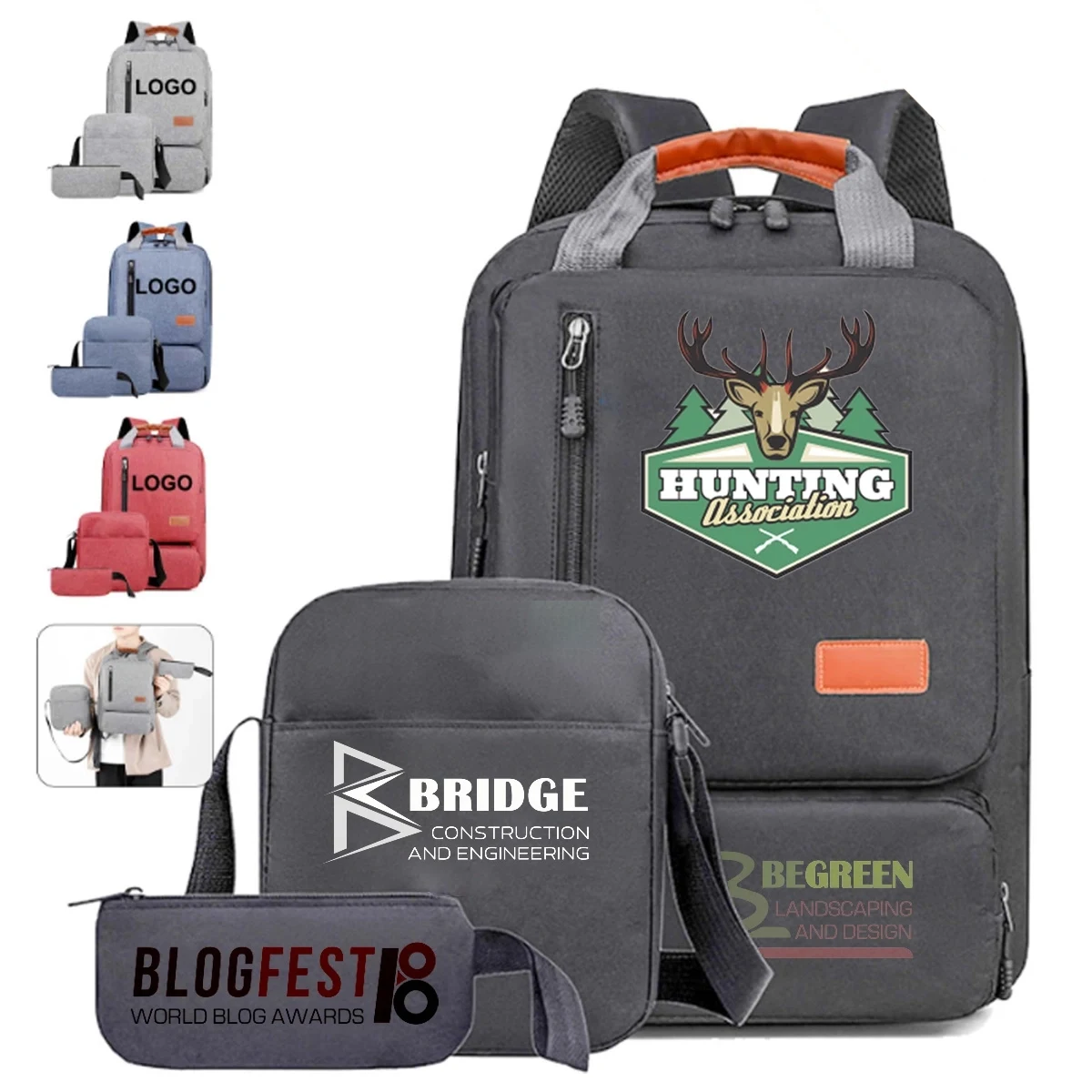 Large Capacity Portability Business Laptop Backpack Set 1