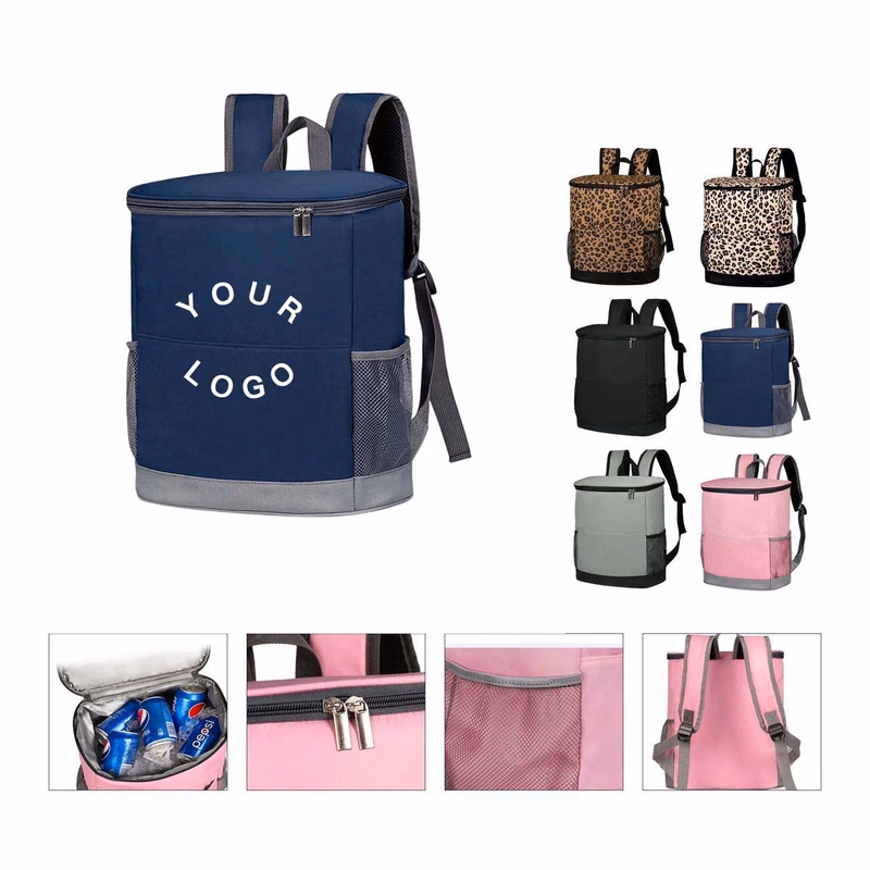 Nylon Backpack Cooler Bag with Double Zipper Design