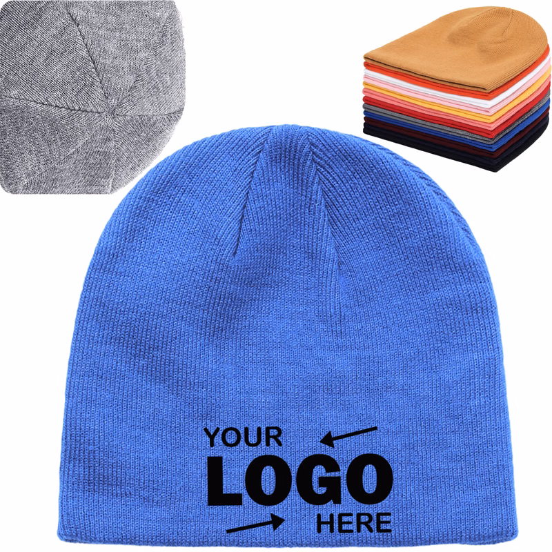 Assorted Colors Acrylic Soft And Warm Knitted Beanie