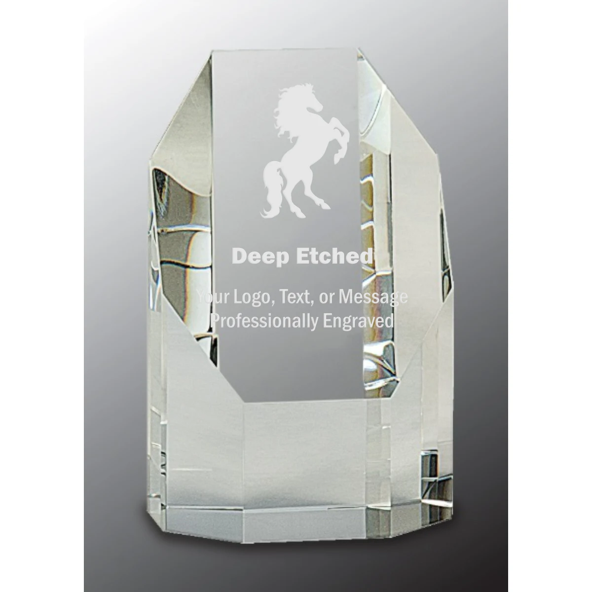 5" Clear Crystal Octagon Tower Award 1