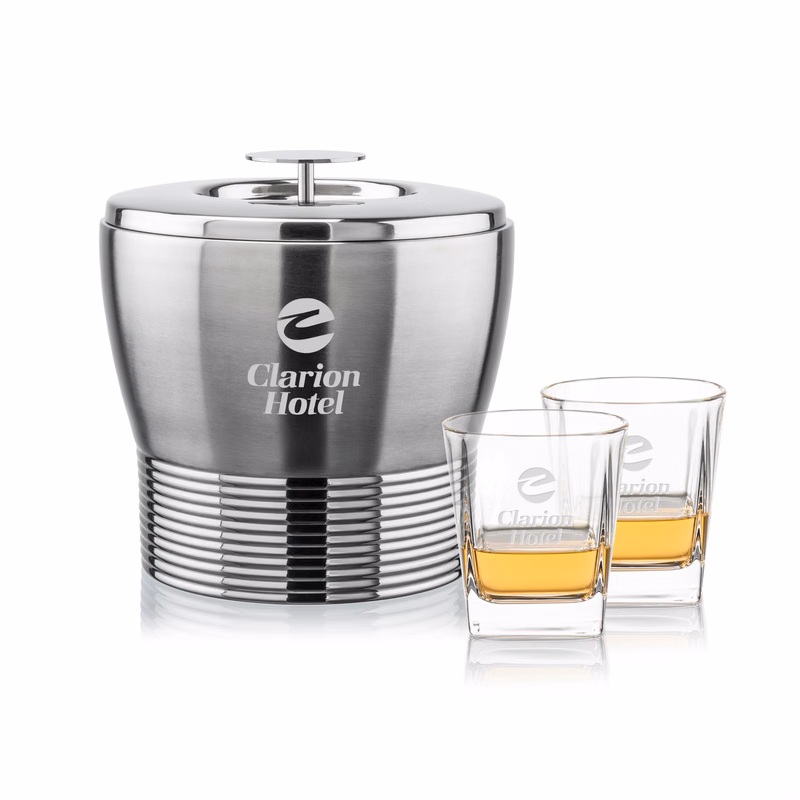Genoa Ice Bucket & Arcadia On-the-Rocks Set