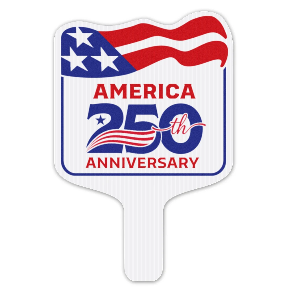 Screen Printed Flag Shape Hand Fan, 250th Anniversary 1