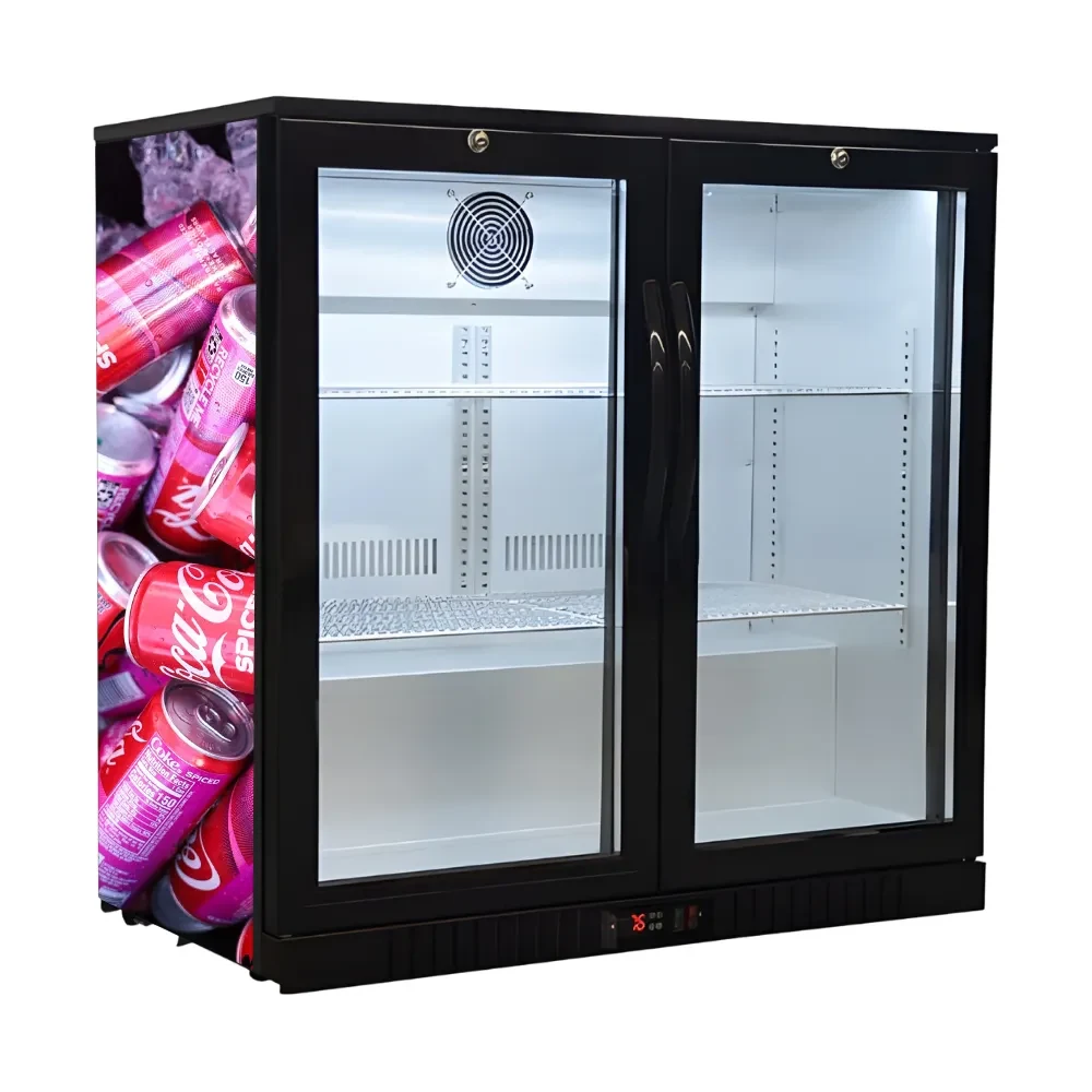 210L 2-Door Back Bar Fridge Cooler Swing Door 1