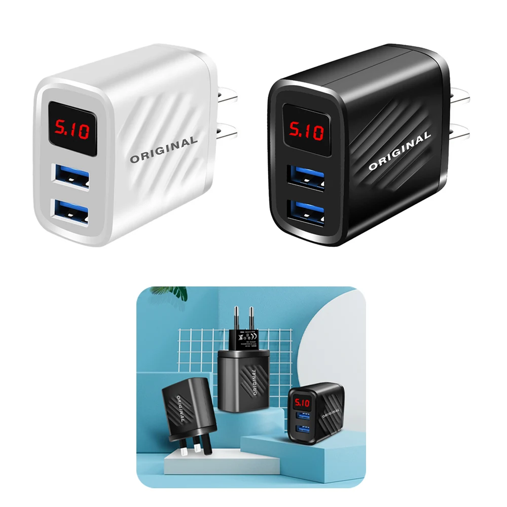 Wall Charger Two-Port Intelligent Digital Display 1