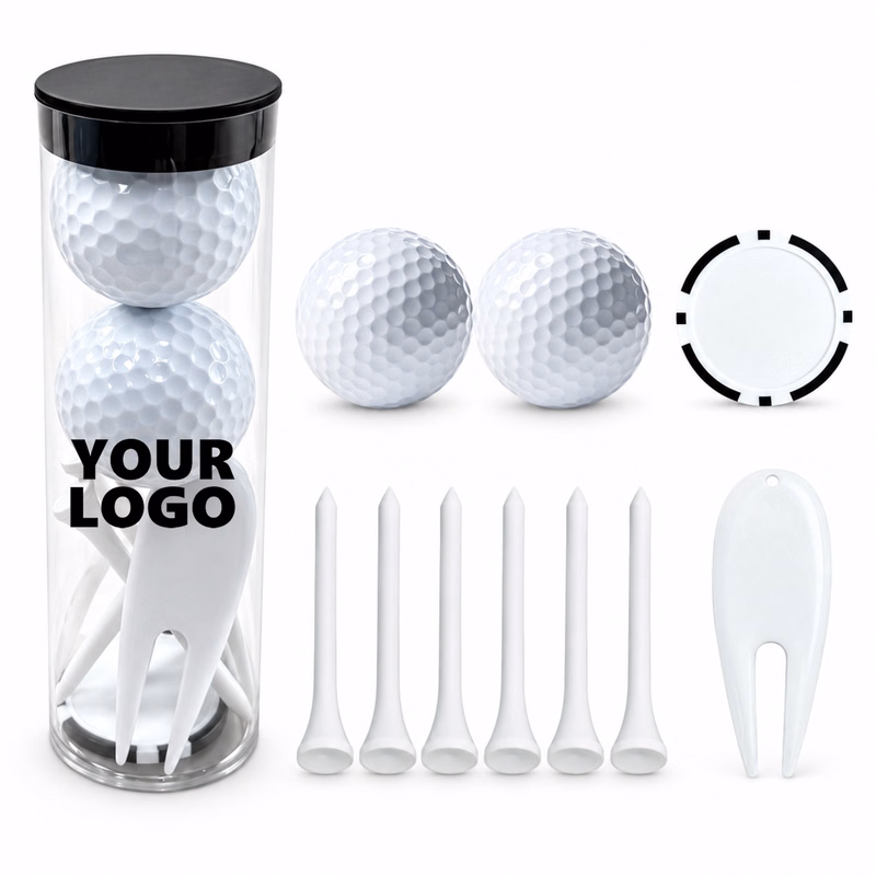 Golf Ball Tee Set With Divot Repair Tool