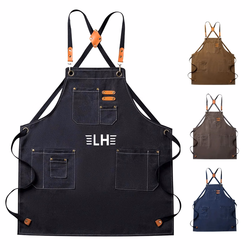 Adjustable Denim Bib Work Apron With Pocket