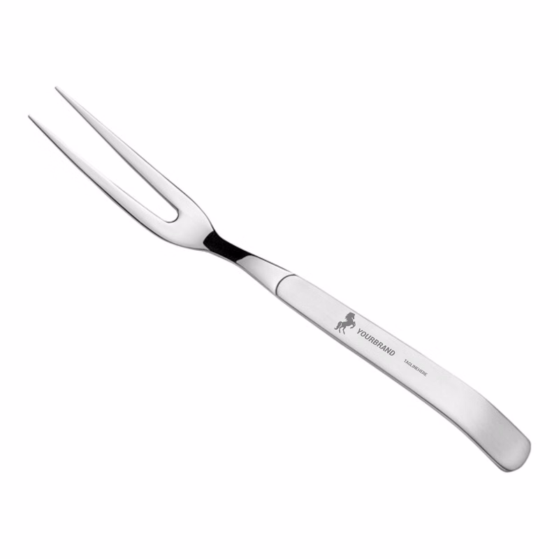 9" 18/8 Stainless Steel Extra Heavy Weight 2-Tine Serving Fork
