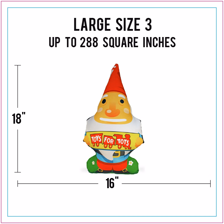 Large Size 3 Full Color Life-Like Pillow (Up to 288 square inches)