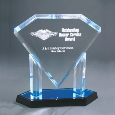 12 Inch Blue Floating Diamond Acrylic 1
