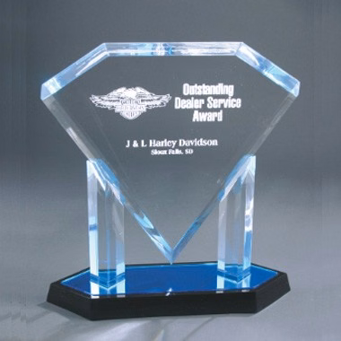 12 Inch Blue Floating Diamond Acrylic