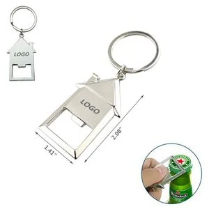 Charming House Shaped Bottle Opener Keychain 1