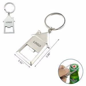 Charming House Shaped Bottle Opener Keychain