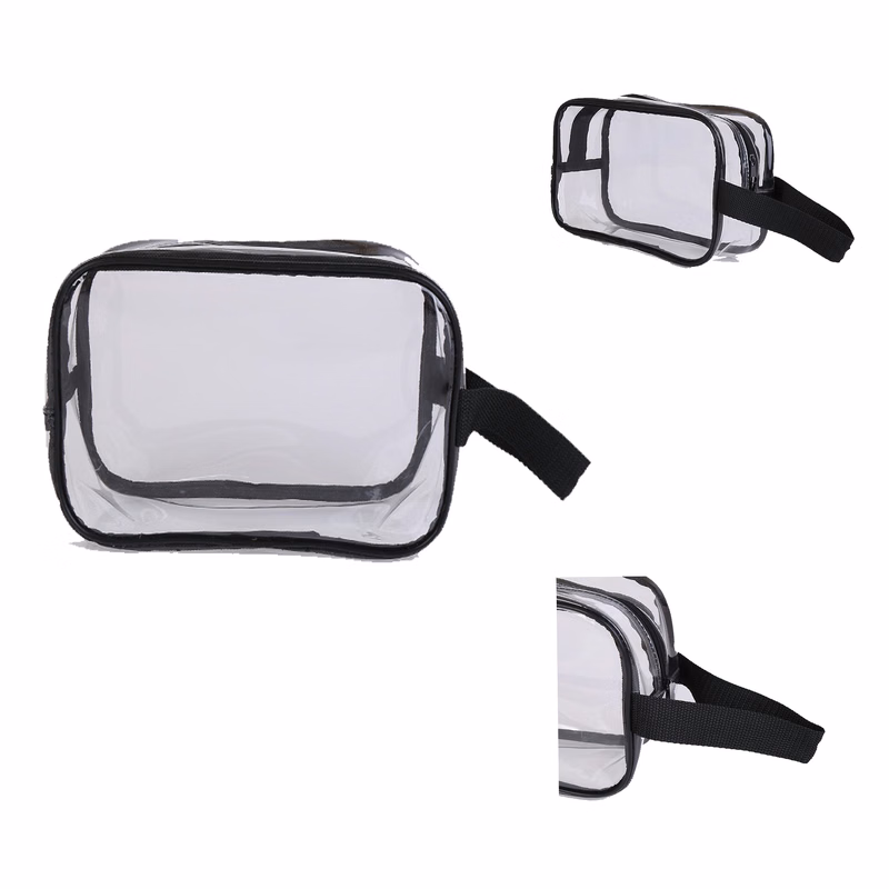 Clear Travel Cosmetic Pouch with Handle