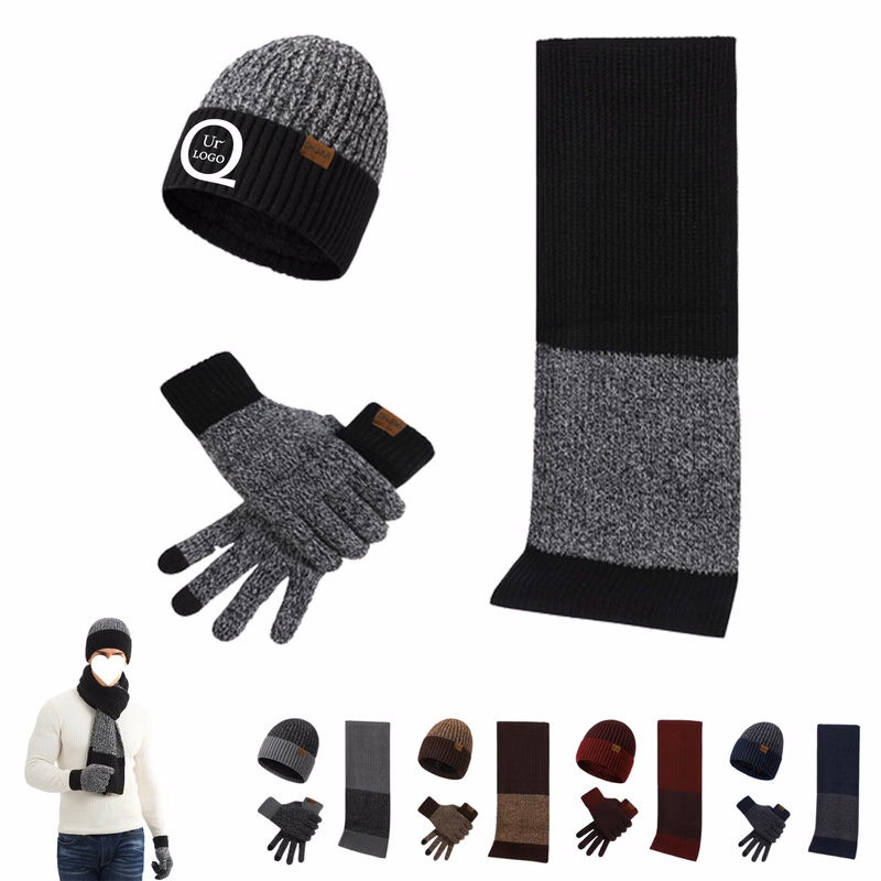 Two-Tone Unisex Knitted Winter Set