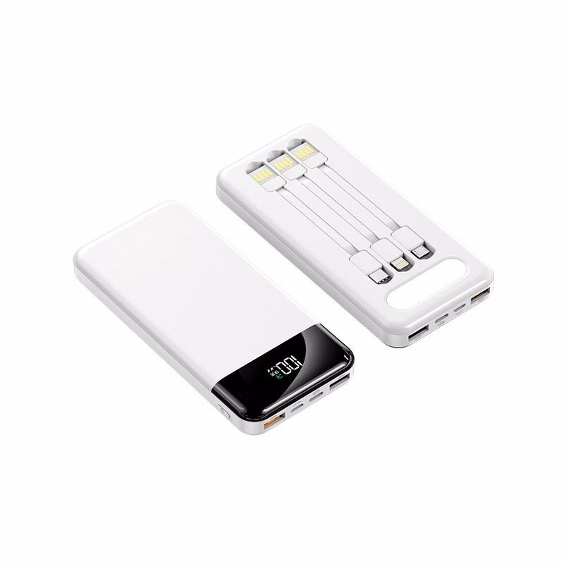 10000 Mah Power Bank W/ 3 Cables