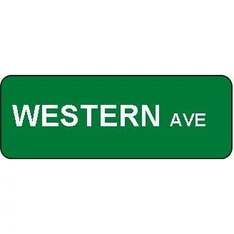 18" x 6" Custom Street Signs with reflective vinyl lettering on two sides. 1