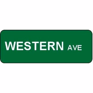 18" x 6" Custom Street Signs with reflective vinyl lettering on two sides.