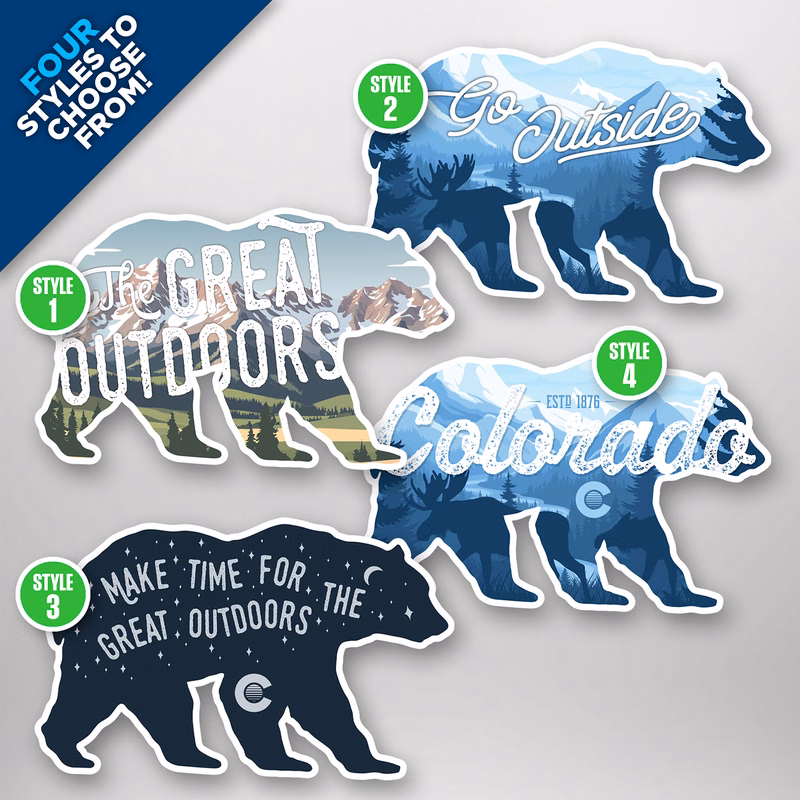 Bear - Permanent Outdoor Sticker - 4" x 2.5"