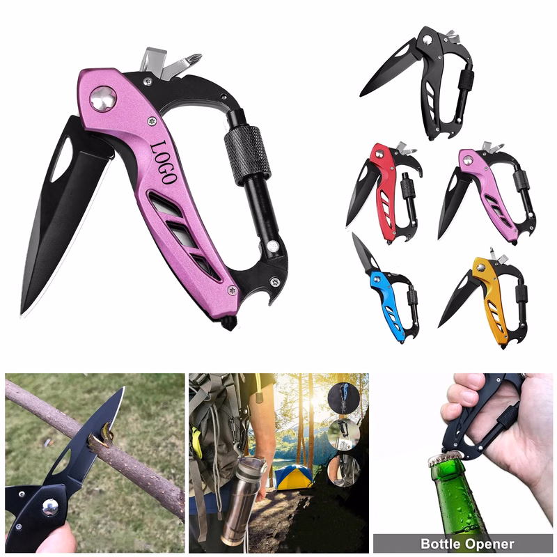 Multitool Carabiner with Pocket Knife