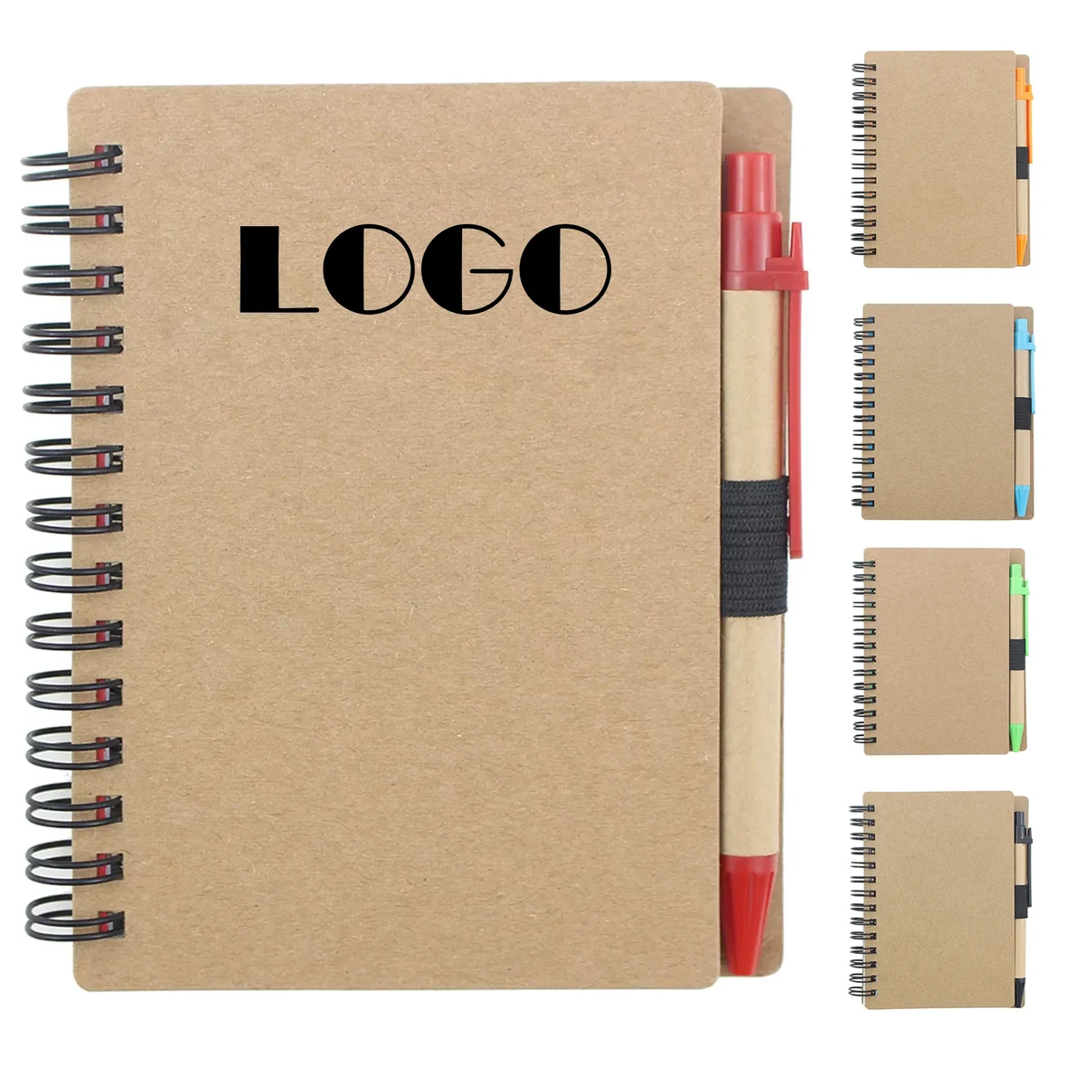 MOQ 50 Kraft Spiral Notebook with Pen 1