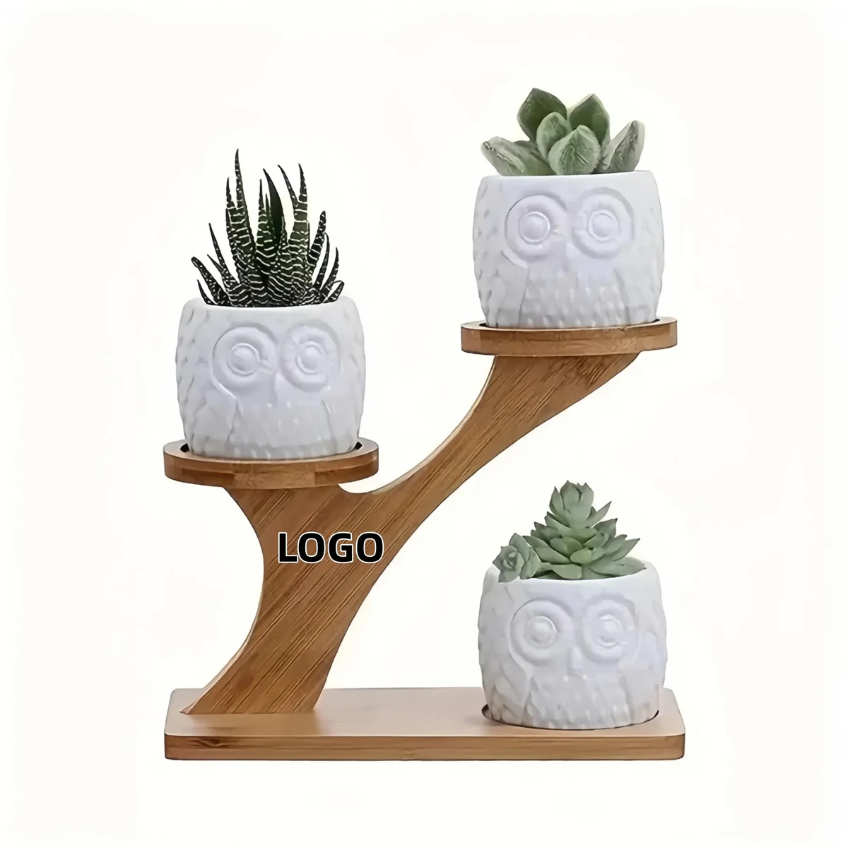 Wooden desktop plant rack indoor flower stand 1