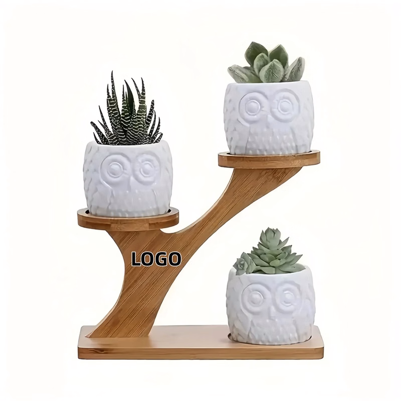 Wooden desktop plant rack indoor flower stand