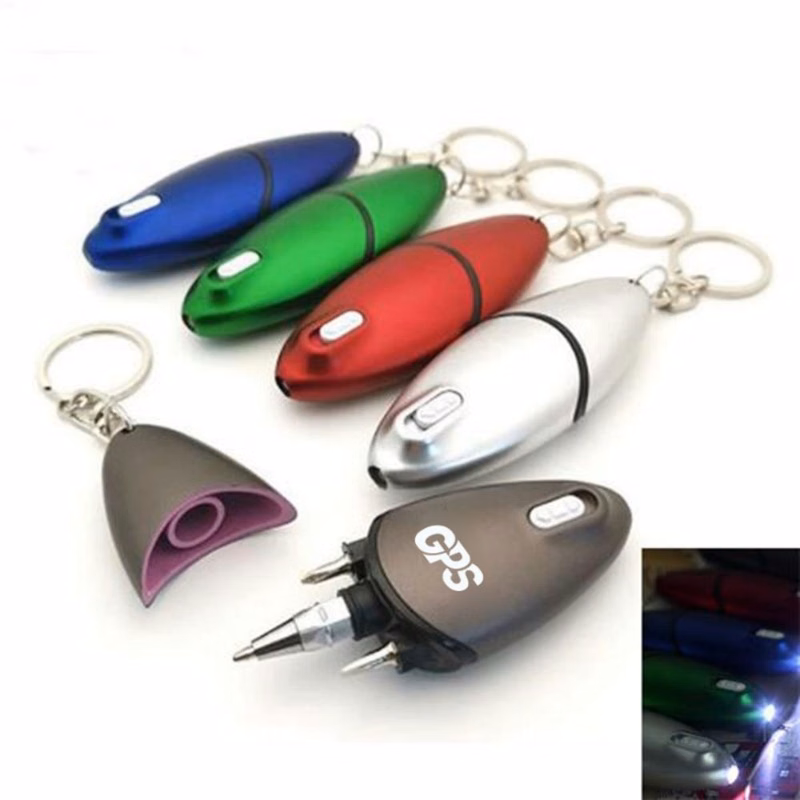3 1/4 " Screwdriver Ballpoint Pen Keychain with LED light