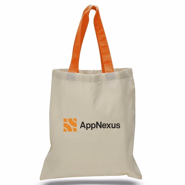 Economy 6 Oz. Cotton Tote Bag w/Contrast Handles (15"x16")