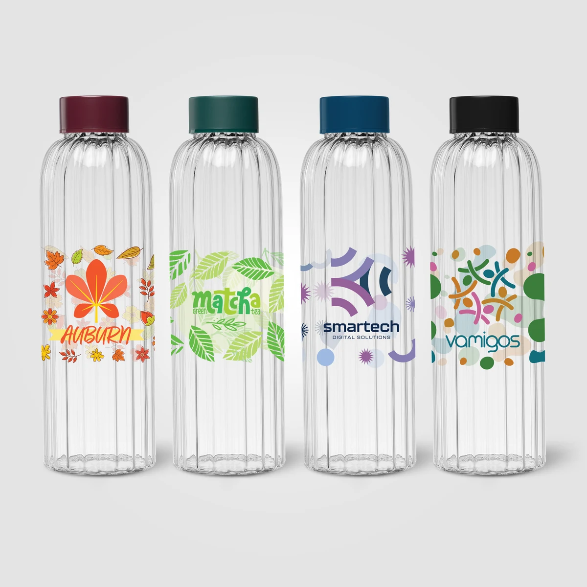 Linea Glass Ridged Color Pop Bottle – 21 oz. 1